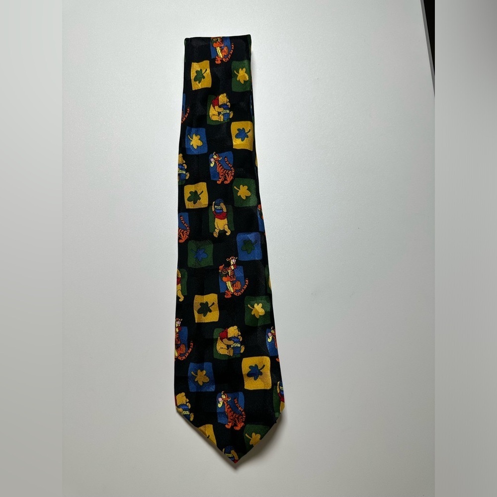 Disney Pooh Black and‎ Blue Cartoon Ties 100% Silk